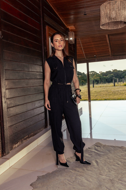 Conjunto Alfaiataria Calça jogger preto